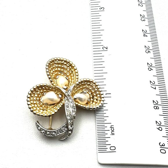 Vintage Marcel Boucher Baby Teeth Gold tone Brooch Pin Clip Earrings Signed - Picture 6 of 7